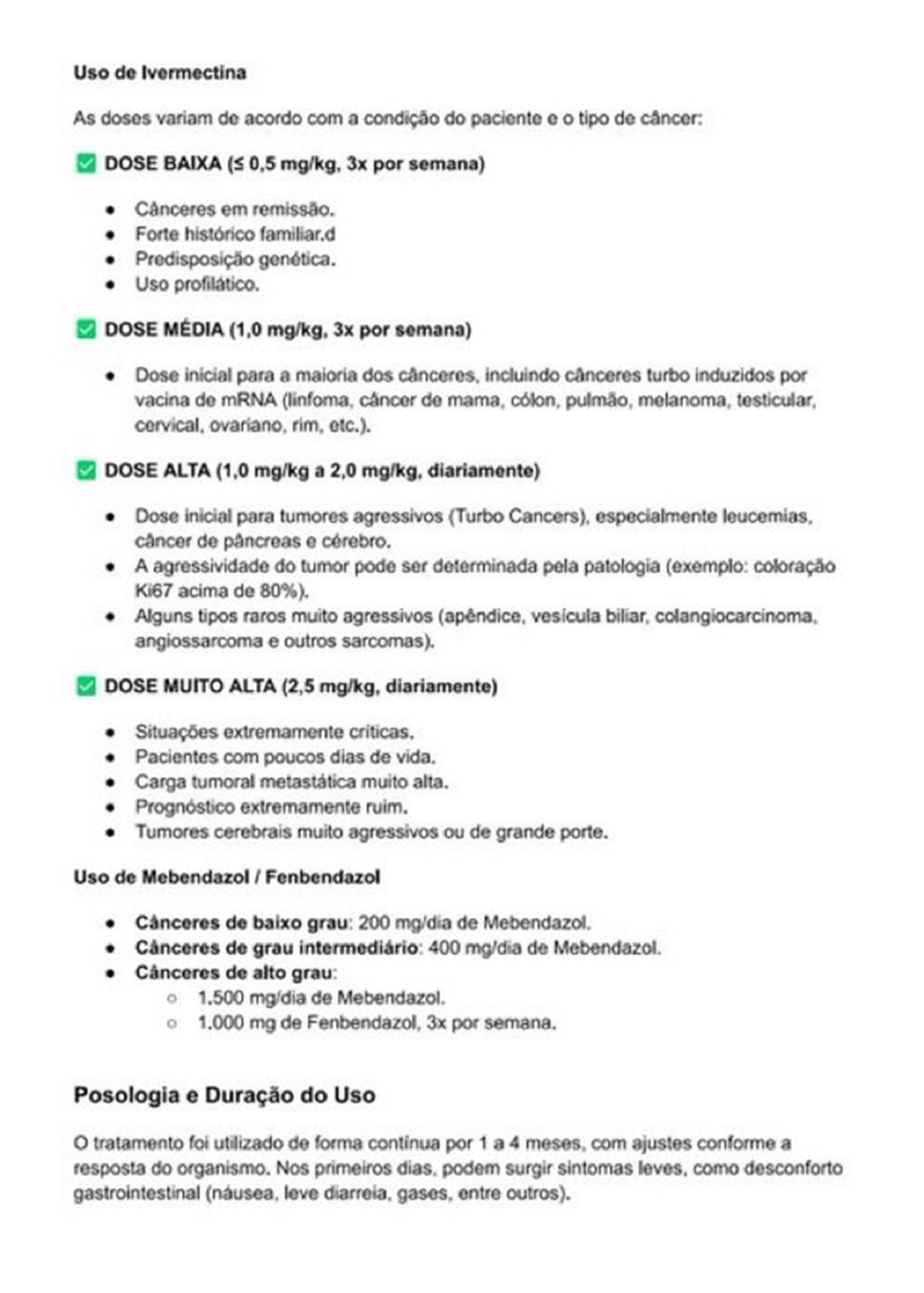 dose de ivermectina